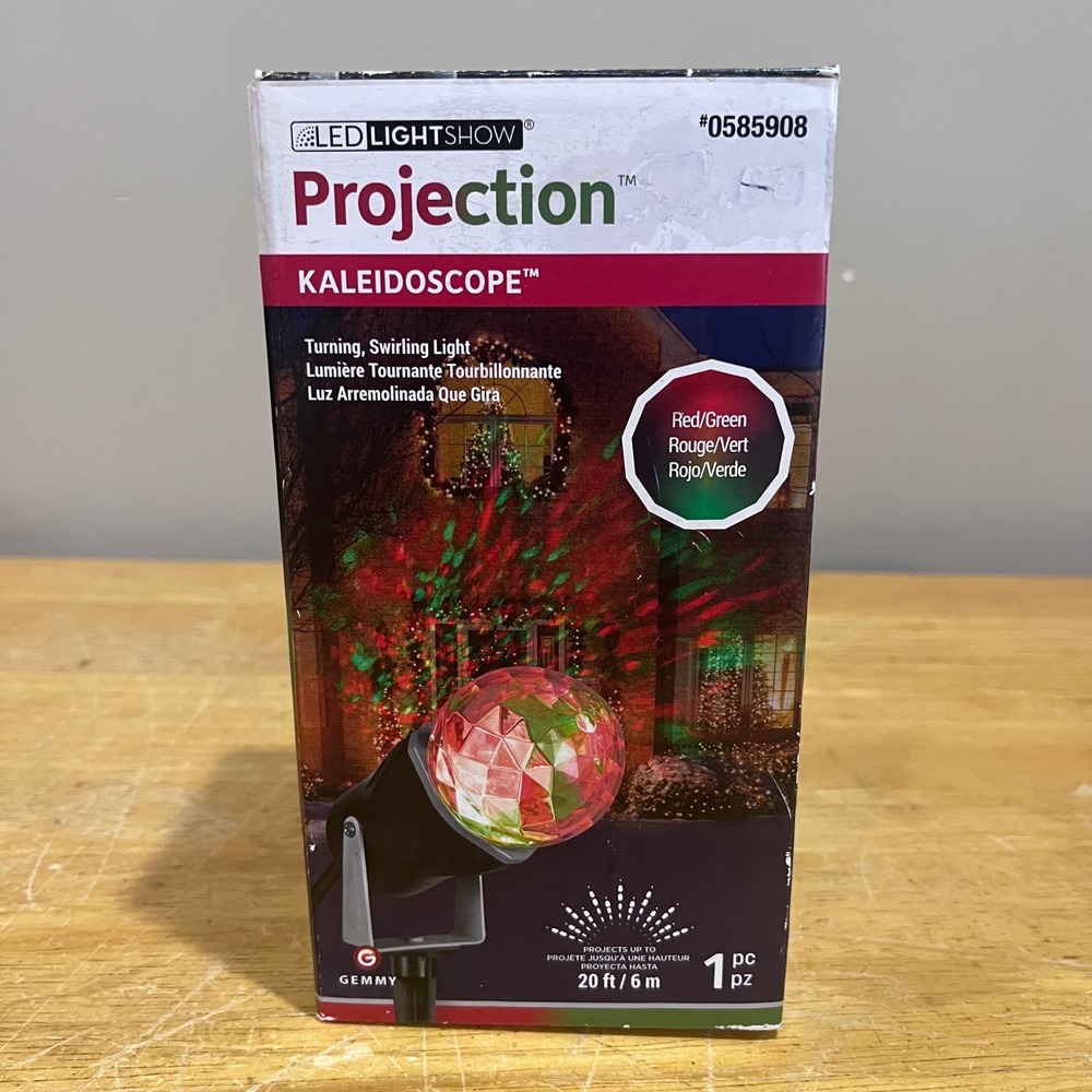 Gemmy LED Lightshow Projection‎ Kaleidoscope Red Green Holiday Projector 0585908